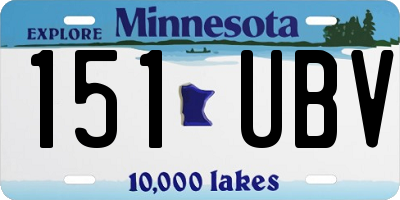 MN license plate 151UBV