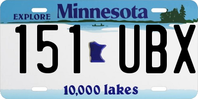 MN license plate 151UBX