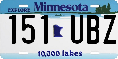MN license plate 151UBZ