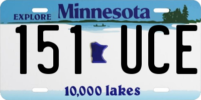 MN license plate 151UCE