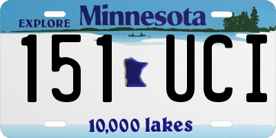 MN license plate 151UCI
