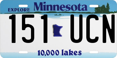MN license plate 151UCN