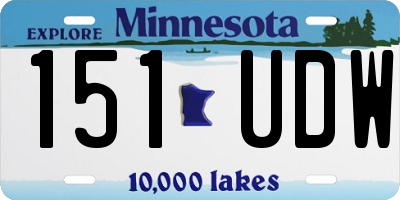 MN license plate 151UDW