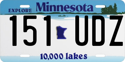 MN license plate 151UDZ