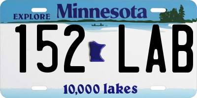 MN license plate 152LAB