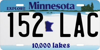 MN license plate 152LAC