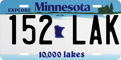 MN license plate 152LAK