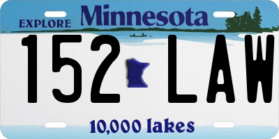 MN license plate 152LAW