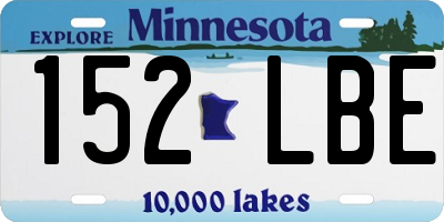 MN license plate 152LBE