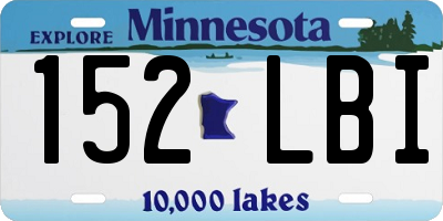 MN license plate 152LBI