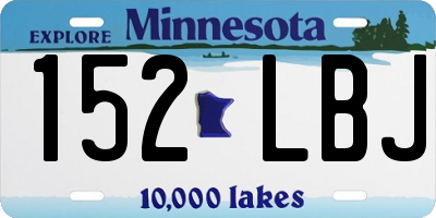 MN license plate 152LBJ