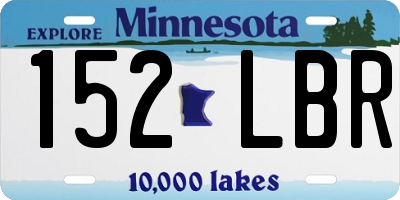 MN license plate 152LBR