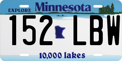 MN license plate 152LBW