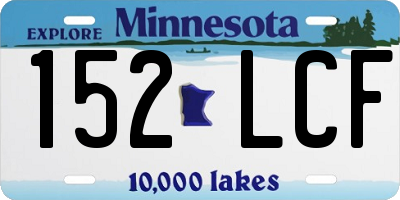 MN license plate 152LCF