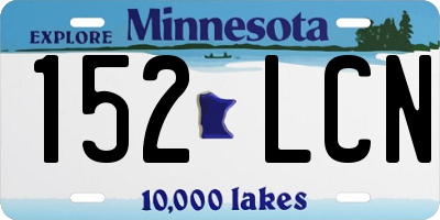 MN license plate 152LCN