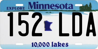 MN license plate 152LDA