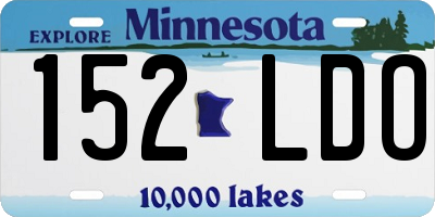 MN license plate 152LDO