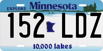 MN license plate 152LDZ