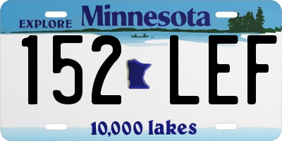MN license plate 152LEF