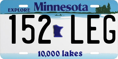 MN license plate 152LEG