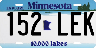 MN license plate 152LEK