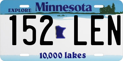 MN license plate 152LEN