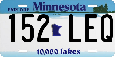 MN license plate 152LEQ