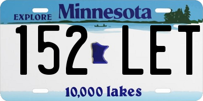 MN license plate 152LET