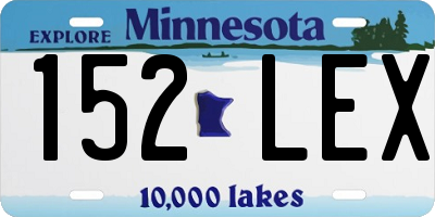 MN license plate 152LEX