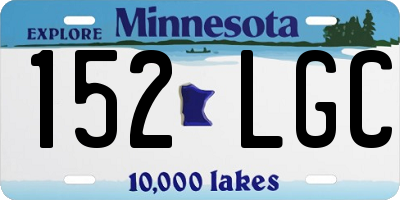 MN license plate 152LGC
