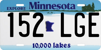 MN license plate 152LGE