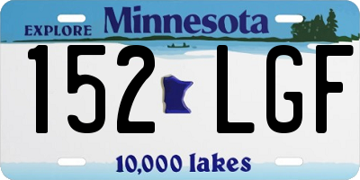 MN license plate 152LGF