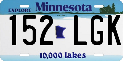 MN license plate 152LGK