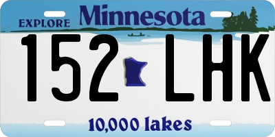 MN license plate 152LHK