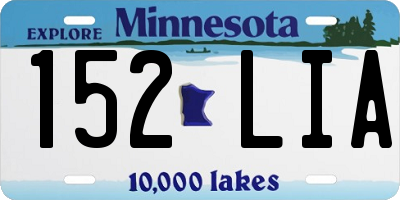 MN license plate 152LIA