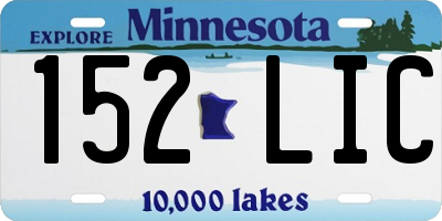 MN license plate 152LIC