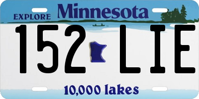 MN license plate 152LIE