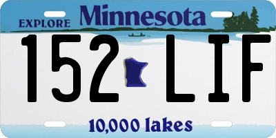 MN license plate 152LIF