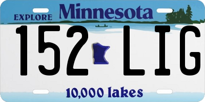 MN license plate 152LIG