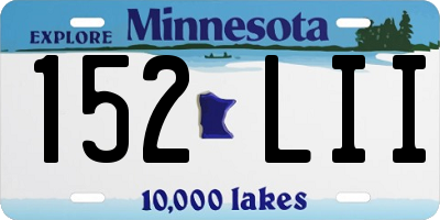 MN license plate 152LII