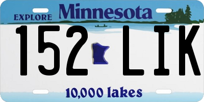 MN license plate 152LIK