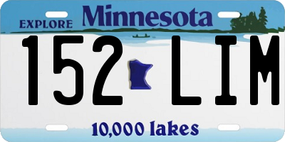 MN license plate 152LIM