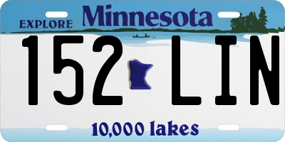 MN license plate 152LIN