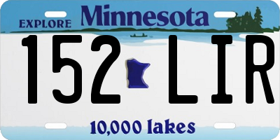 MN license plate 152LIR