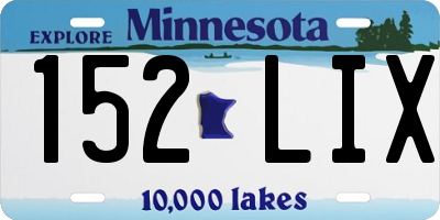 MN license plate 152LIX