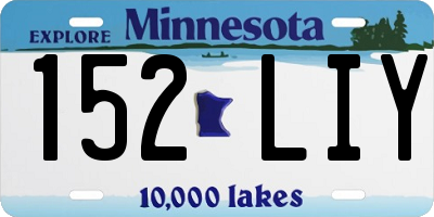 MN license plate 152LIY