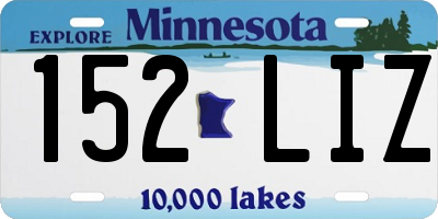 MN license plate 152LIZ
