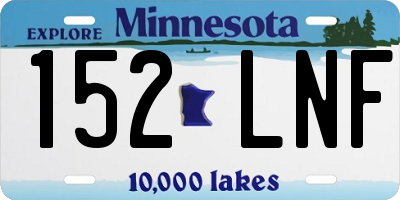 MN license plate 152LNF