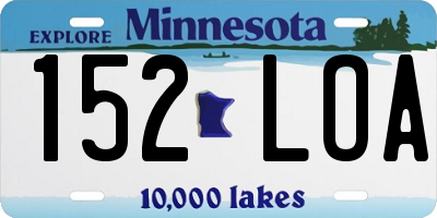 MN license plate 152LOA