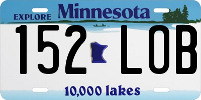 MN license plate 152LOB